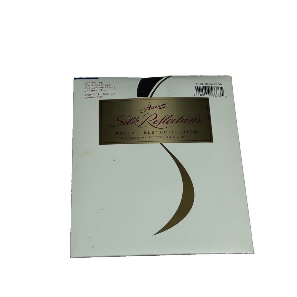 Hanes Pantyhose Silk Reflections H01 Sz CD Gentlebrown Control Top Enhanced Toe